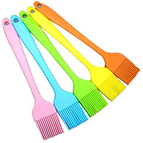 Xinlie Silikon-Backpinsel Flexxibel Küchenpinsel zum Backen Gebäck Öl BBQ Küchenpinsel Silikon Pinsel Küchen-Pinsel Hitzebeständige, Weich und Langlebiges, Perfekt für BBQ, Backen, Kochen (5 Stück)