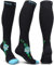 Physix Gear Sport Kompressionsstrümpfe Damen & Herren Stützstrümpfe (20-30mmHg) für Wassereinlagerungen Flugreisen & Sport Kompressionssocken Langlebige Laufsocken Compression Socks BLAU Blume S/M