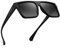JIM HALO Retro Polarisierte Sonnenbrille Männer Frauen Flat Top Square Brille (schwarzer Rahmen/polarisierte graue Farbverlaufslinse)