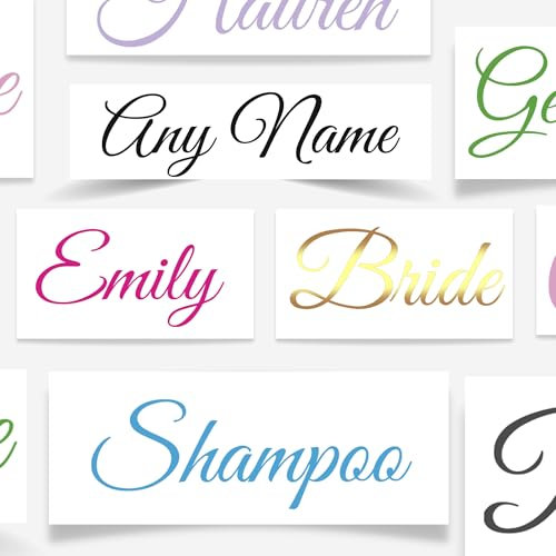 Personalised Vinyl Name Stickers - Beautiful Premium Label - Many Colours - Perfect for Bottles - Glasses - Weddings - Mrs Hinch Bottles Decal