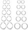 Ohrring-Set für Damen, Herren, Mädchen, leicht, Clickverschluss, Edelstahl, hypoallergen, 10–25 mm, 10 Paar