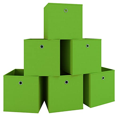 VCM Aufbewahrungsbox 27x27x28cm 6 Fächer faltbar Stoff Aufbewahrung | Nützlicher Helfer beim Verstauen - Diele oder Kleiderschrank - für den ganzen Haushalt - formstabil dank verstärkter Kanten