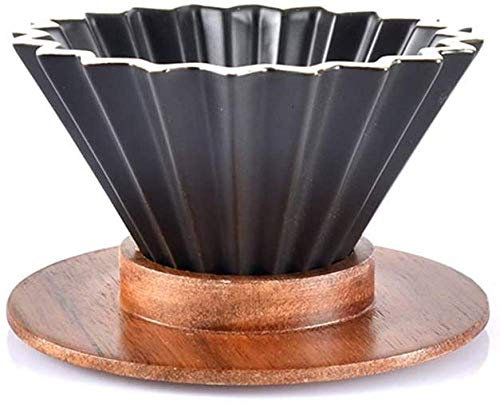 Verter sobre gotero, taza de filtro de café expreso, máquina de café de cerámica con soporte de madera, accesorios de café,