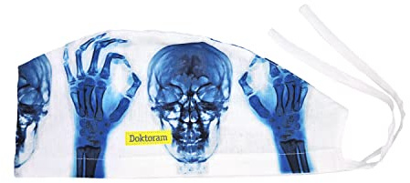 DOKTORAM X-ray White Arbeitskappe, bequem und atmungsaktiv, für Damen und Herren, Lange ästhetische Kopfbedeckung, Einheitsgröße