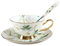 Porzellan Kaffeetassen Set Mit Untertasse, Vintage Porzellan Kaffeeservice Set Keramik Tee-Tasse, Europäischer Stil Kaffee Keramik Tasse Set Mit Untertassen Und Löffel, 200ML (Stil A)