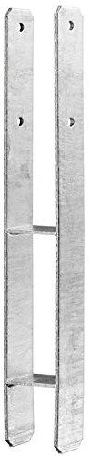 H Pfostenträger 800 mm Lange 6 mm extra stark H-Anker Träger für Carport Sichtschutz Zaun (101x800)