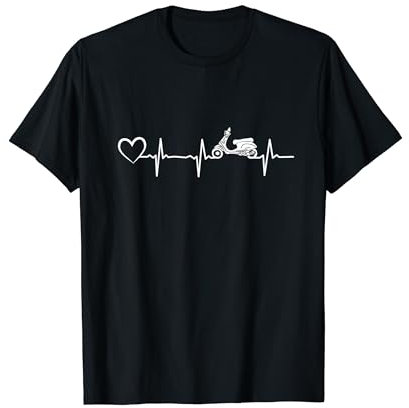 Motorroller Herzschlag Herz - Motorrad Moped Mofa T-Shirt