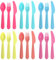 MIJOMA Lot de 18 couverts en plastique, couteau, fourchette, cuillère, réutilisable, léger, passe au micro-ondes et au lave-vaisselle, idéal pour voyage, camping, fête, pique-nique, utilisation en