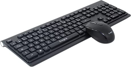 Ovegna K20 : Ensemble Clavier et Souris, sans Fil, Wireless 2.4Ghz, AZERTY, pour PC, Mini PC, Mac, SmartTV, Raspberry, Laptop, Android Box, sous Windows, Linux, MacOS, Android