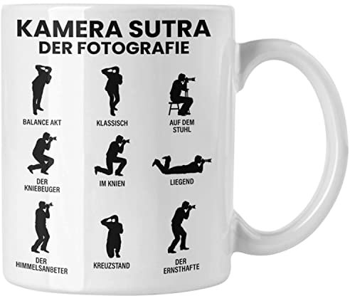 Trendation - Fotograf Tasse Zubehör Fotografie Geschenk Fotografieren Kaffeetasse Geschenkideen Lustiger Spruch Kamera Sutra (Weiß)