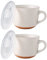 AmorArc Ceramic Soup Mugs with Lid, 24 oz Large Soup Cups with Hanlde for Coffee, Cereal, Salad, Noodles, Tea, Soup Bowls Cups, Microwave&Dishwasher Safe, Set of 2 (Alloy Orange, 24oz - Set of 2)