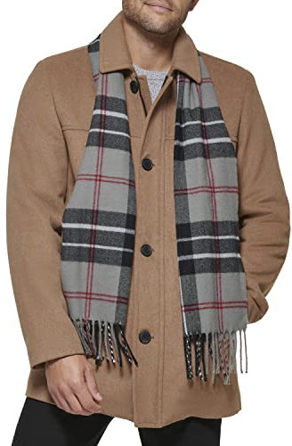 Dockers Weston Herren Schal aus Wollmischung, Camel/Hellgrauer Schal, XXL