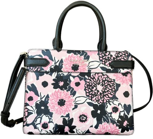 Kate Spade Staci Medium Dahlia Floral Printed Leather Crossbody Satchel Pink, Pink