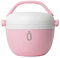 runbott LUNCH - Recipiente de cerámica de acero térmico sin BPA con revestimiento interno de cerámica, 538.6 g (blanco/rosa)
