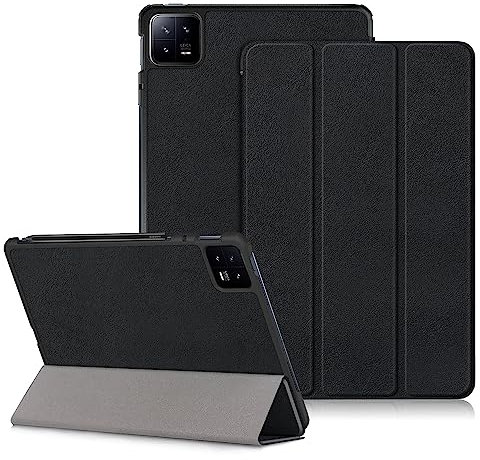 DINGGUAGUA Custodia Compatibile con Xiaomi Mi Pad 6/Mi Pad 6 Pro 11 Zoll 2023 Tablet Ultra-sottile Cover con Funzione Supporto,Nero