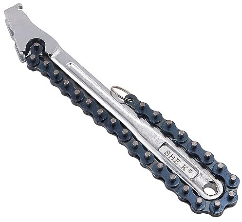 ZONADAH Chiave a catena a mezzaluna, lunghezza 410 mm, funzione a cricchetto, perfetta per la gestione di giunti di tubi di grandi dimensioni e vari lavori sanitari