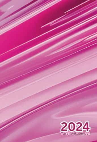 Taschenkalender 2024: pink, rosa; A6 Format, 1 Woche auf 2 Seiten, Klein und Übersichtlich, Vertikaler Wochenplaner für 12 Monate, 2 Seiten für eine ... Geschenkideen für Frauen, Männer und Kinder