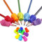 Ergonomische Stifthalter für Verschiedene Stifte, 10 Stück Stiftehalter Kinder für Kinder Handschrift, Stiftehalter Kinder, Silikon Ergonomische Bleistift Halter für Links oder Rechts(10 Farbe)