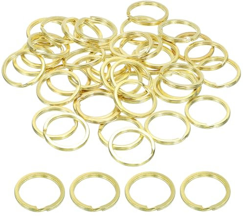 PATIKIL Messing O-Ring, 40 Stück 25mm Durchmesser Messing Rundring Kreis Flacher Schlüsselring für Lederhandwerk Geldbörse Tasche