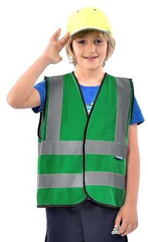 AYKRM Warnweste Kinder Grün Sicherheitsweste für Kinder Warnweste Reflektierendes WarnschutzWeste Grün 2-5 Jahre