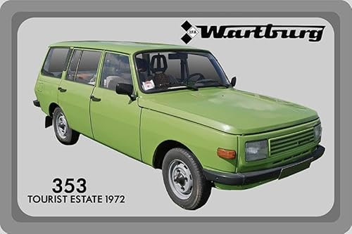 Blechschild 20x30 cm Wartburg 353 Kombi Tourist Auto DDR Ostalgie Oldtimer Wand Deko Sammler Geschenk