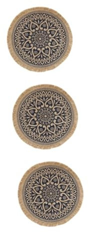 DECHOUS 3pezzi Tovaglietta Juta Per Sottopiatto Per Ristoranti e Decorazioni Domestiche