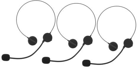 ifundom 3pcs Toy Headset Mic Microphone Props for Singer Star Cosplay Costume Party Fun Pretend Play Accessories