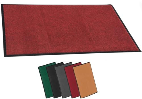 CLP Fußmatte für innen und außen I rutschfeste Türmatte I Schmutzfangmatte für Eingang, Farbe:rot, Größe:40x60 cm