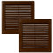 Vent Systems 150 x 150 mm, 2 unidades, color marrón, rejillas de ventilación cuadradas planas, protección contra insectos integrada, orificios de ventilación HVAC para baño, oficina en casa