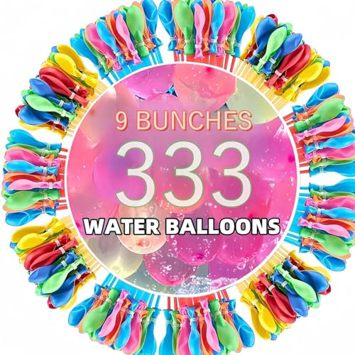 333 Wasserbomben SelbstschließEnd,Wasserbomben Luftballons,Awasserkugeln Kinder,Water Balloons,Bunch Balloons Mini Luftballons für Kinder Wasserspiele Sommer Draussen Party.