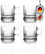 TYA I Set mit 4 Gläsern, Kristalldesign-Glasbecher mit Henkel 195 cc, Glas, transparent, 100% BLEIFREI, Geeignet für Tee, Kaffee und Fruchtsaftgenuss