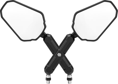 KEMIMOTO Motorrad Spiegel e geprüft, 2 Stück Motorrad Rückspiegel mit Halterung, Universal M8 und M10, Rückseitenspiegel, Roller Spiegel für Motorrad, Fahrrad, ATV, UTV, Roller