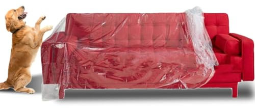 ToKinCen 2x3m Sofa Abdeckung Langlebig Kunststoff-Möbelabdeckungen für Sofas, Sessel, Stühle und Ottomanen Wasserdicht Möbelhülle Couchhülle Staubschutz für Bett Sofa Möbel beim Umzug oder Lagerung