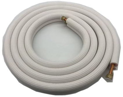 Tubo de aire acondicionado aislado de 1/4 pulgadas, 3/8 pulgadas, doble par, tubo dividido, tubo de agua, 3 metros