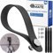 Nähfrei-Aufhänger für Textilien, 4 Pack, 150 x 12 mm Schlaufen, in Schwarz, aus PU Leder, mit Pin-Knopfverschluss, Aufhänger Schlaufen für Geschirrhandtuch, Bad Handtuch, Lappen, Dekoartikel, Camping