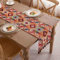 Clothfuna Geometrischer Jacquard-Tischläufer, Vintage-Boho-Tischläufer, orangefarbene Diamanten, Baumwollmischung mit Quasten, für Esstisch, Party, Urlaub, Outdoor, 33 x 180 cm