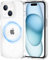 XTCASE Case for iPhone 15, magnetic, compatible with Magsafe, transparent mobile phone case for iPhone 15, transparent PC back + TPU bumper, crystal clear