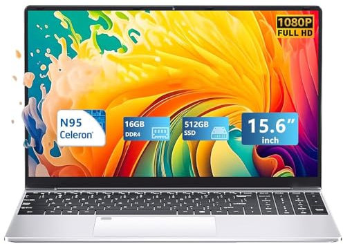 Gaming Laptop,15.6 Inch FHD IPS 1920*1080 Laptop Computer, Laptops 12th Gen N95 Processor (Up to 3.4GHz) , 16GB 512GB SSD, Supports 180 Angle Opening Backlit Keyboard Fingerprint Unlock Win 11 Pro