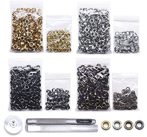 Jamsinmu Grommet Werkzeug Kit 800 Sets Grommet Einstell Werkzeug mit Ösenzange Ösenwerkzeug Set für Leder Leinwand Plane Zelt 200# Inner 4mm