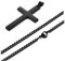Holibanna Titanium Steel Cross Necklace Decor Pendant for Men Women Boy Man Black Simple Design with Chain