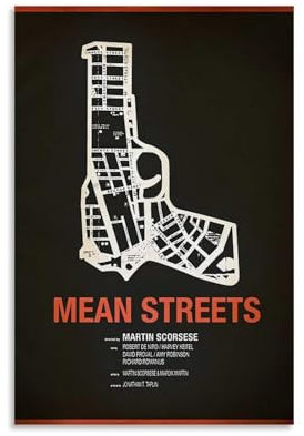 HUERIER Mean Streets Poster für Zimmer, ästhetische Leinwand, Wandkunst, Dekor, Raumleinwand, künstlerisches Schlafzimmer-Poster, 30 x 45 cm, ungerahmter Stil