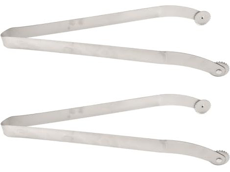 2PCS BBQ Wurst Drehen Tong 14,96x1,97x0,39 Zoll Langer Griff BBQ Grill Zange Edelstahl Grill Flip-Werkzeug für Outdoor-Kochen