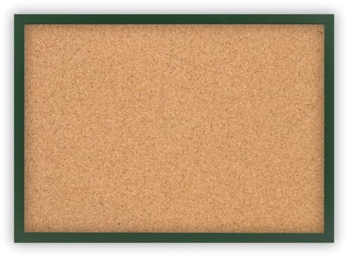CLAMARO 'Memo' Pinnwand Kork 60 x 40 mit Rahmen | Dunkelgrün | Korkwand mit MDF-Holz Bilderrahmen und Metall Aufhängern (Qerformat & Hochformat) | Inkl. 10 Reißzwecken
