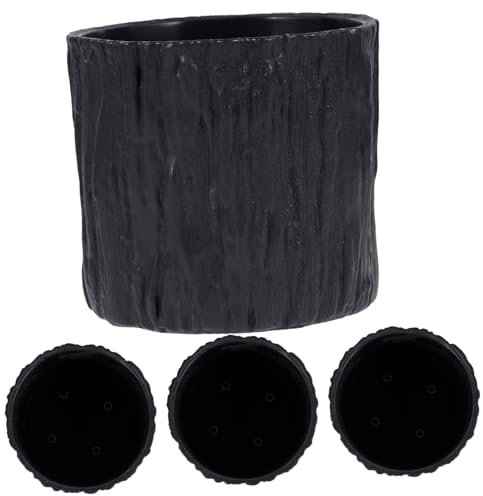 Gatuida 4 Stück Blumentopf Blumenständer Blumenbank Pflanzmaschine Für Baumstümpfe Blumenpflanztöpfe Pflanzgefäß Aus Kunststoff Stumpfeimer Blumenbehälter Blumenkübel Grey Plastik