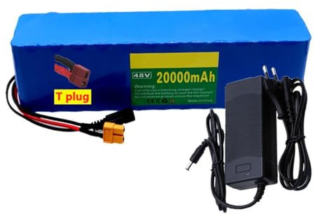 Batterie Lithium-ION pour vélo électrique Batterie Lithium 48V 20AH 10S3p 20000mAh for vélo/Scooter électrique avec Chargeur BMS XT60/T Plug T Plug,48V 20Ah