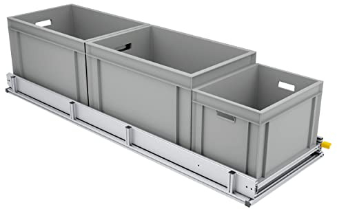 Tinobu Heckauszug für Camper - 150cm Schwerlastauszug - 220kg Belastung - Vollauszug für Wohnmobil Heckgarage (150x40cm)