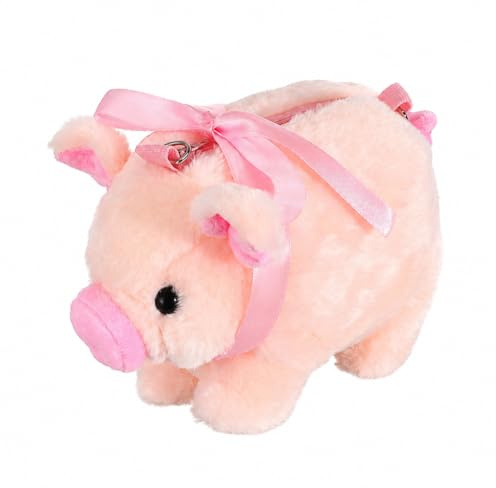 BESTonZON Plüsch-Schweinchen Umhängetasche, Rosa, für Alltag und Geschenk | Weiche kleine Crossbody-Tasche mit verstellbarem Gurt für Alltag und Geschenk, für Damen, Jugendliche und Geschenk-Suchende