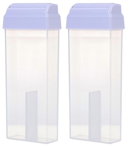 Mipcase Lot de 2 Flacons de Cire Dépilatoire Abs Blanc, Design Simple et Compact, Distributeurs Pratiques pour Épilation à Domicile ou Salon Couleur Aléatoire
