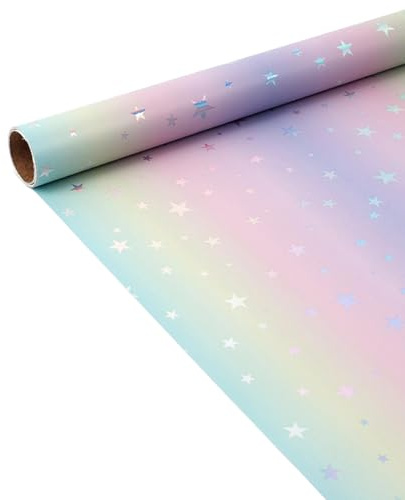 Geschenkpapier Rolle Festtage Austausch Dekoration | Geburtstags Geschenkpapier Mit Sternmuster Für Kinder Jugendliche Erwachsene Party Feier Schulanlass Kunstprojekte Kollegen