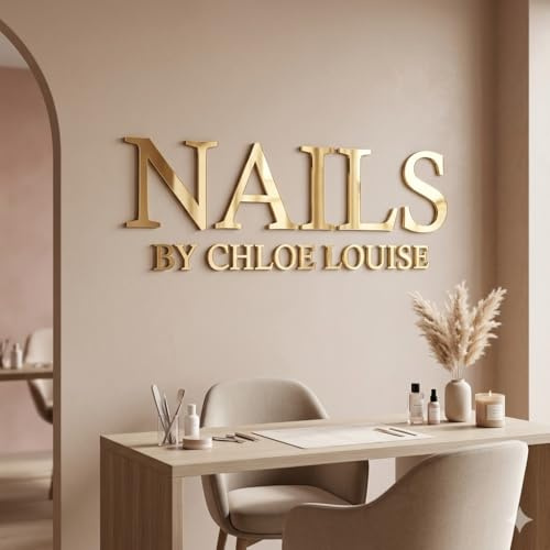 Personalised Nail Salon Wall Sign – Custom 3D Acrylic Studio Sign for Beauty Room, Nail Tech Business or Home Salon – Modern Business Name Sign – Premium 3mm Acrylic Lettering